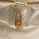 LOEWE Anagram Americana 28 Hand Bag Leather Gold Tone Auth bs32274-18