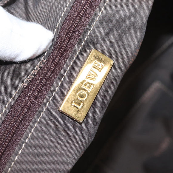 LOEWE Anagram Americana 28 Hand Bag Leather Gold Tone Auth bs32274