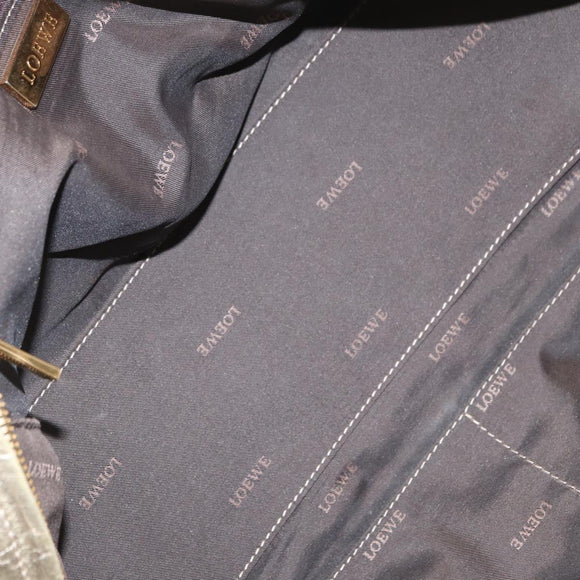 LOEWE Anagram Americana 28 Hand Bag Leather Gold Tone Auth bs32274