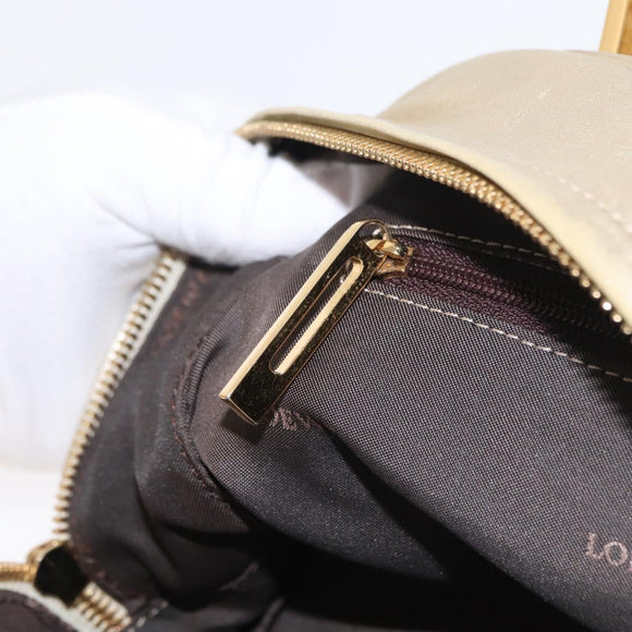 LOEWE Anagram Americana 28 Hand Bag Leather Gold Tone Auth bs32274