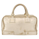 LOEWE Anagram Americana 28 Hand Bag Leather Gold Tone Auth bs32274-2