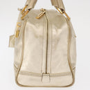 LOEWE Anagram Americana 28 Hand Bag Leather Gold Tone Auth bs32274-3