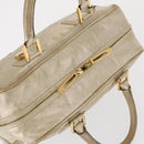 LOEWE Anagram Americana 28 Hand Bag Leather Gold Tone Auth bs32274-6