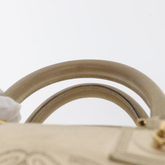 LOEWE Anagram Americana 28 Hand Bag Leather Gold Tone Auth bs32274