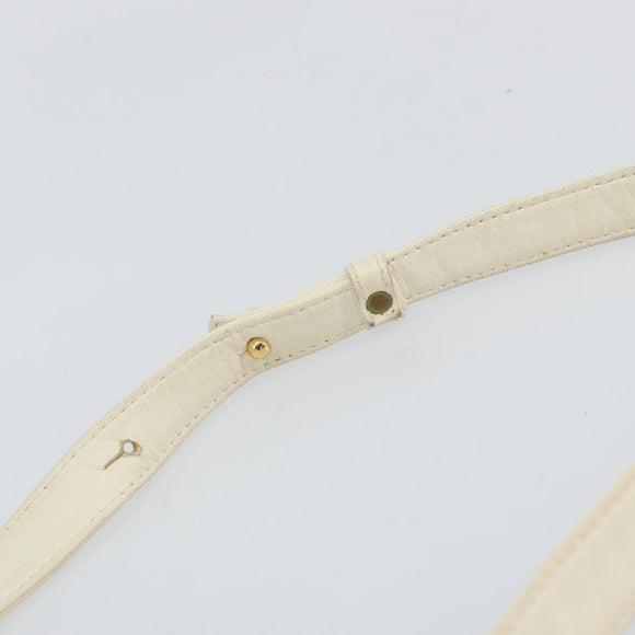 LOEWE Anagram Shoulder Bag Leather White Gold Auth bs32275