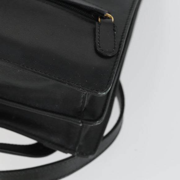 GUCCI Backpack Leather Black Gold Auth bs32276