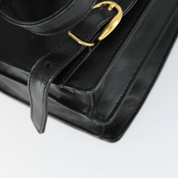 GUCCI Backpack Leather Black Gold Auth bs32276
