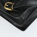 GUCCI Backpack Leather Black Gold Auth bs32276-8