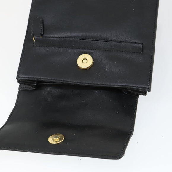 GUCCI Backpack Leather Black Gold Auth bs32276