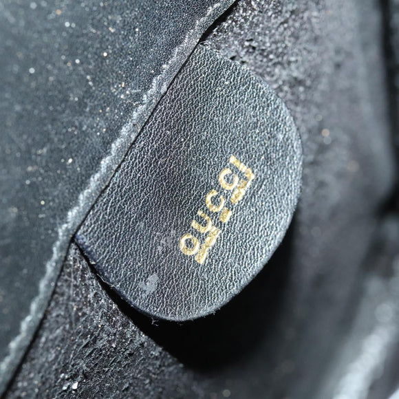 GUCCI Backpack Leather Black Gold Auth bs32276