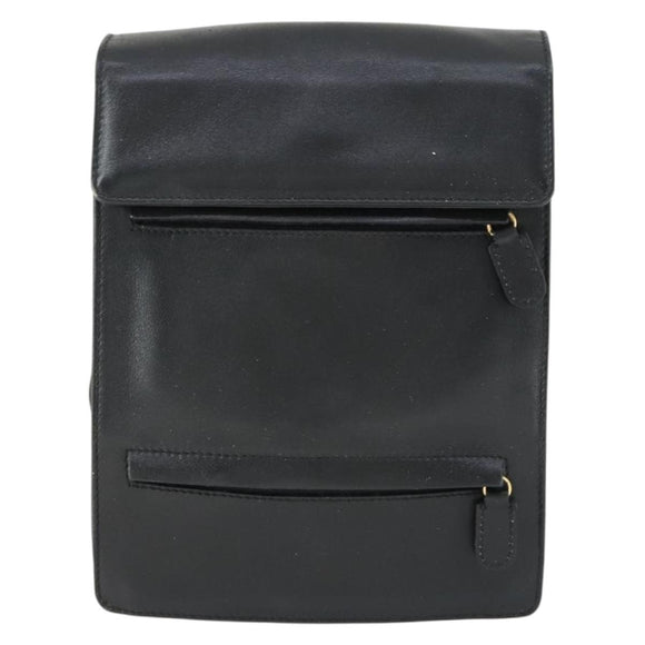 GUCCI Backpack Leather Black Gold Auth bs32276