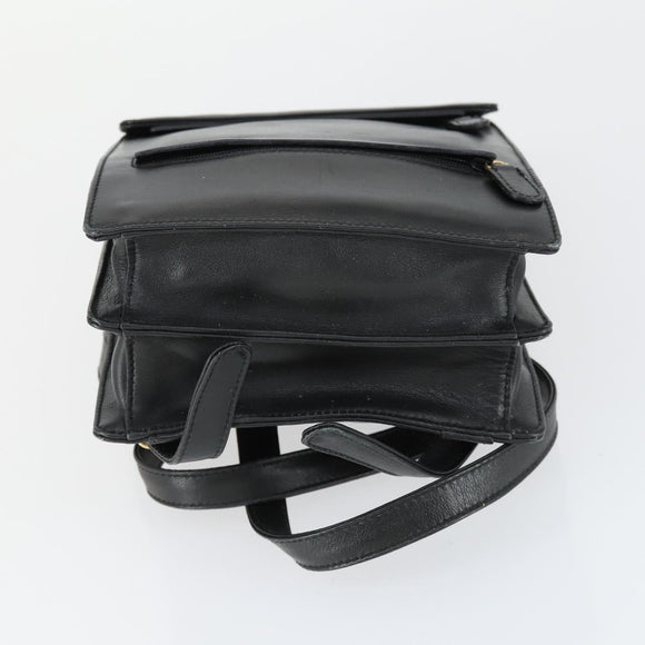 GUCCI Backpack Leather Black Gold Auth bs32276