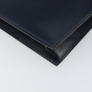 HERMES Kirius Business Bag Leather Navy Gold Auth bs32277-11