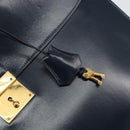 HERMES Kirius Business Bag Leather Navy Gold Auth bs32277-14