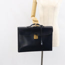HERMES Kirius Business Bag Leather Navy Gold Auth bs32277-22