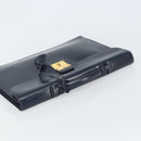 HERMES Kirius Business Bag Leather Navy Gold Auth bs32277-6