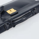HERMES Kirius Business Bag Leather Navy Gold Auth bs32277-7
