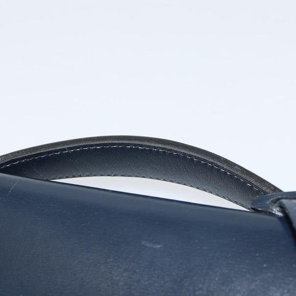 HERMES Kirius Business Bag Leather Navy Gold Auth bs32277