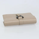 GUCCI Clutch Bag Leather Outlet Beige Gold Auth bs32278-6