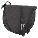 SAINT LAURENT Shoulder Bag Canvas Leather Gray Auth bs32280-1
