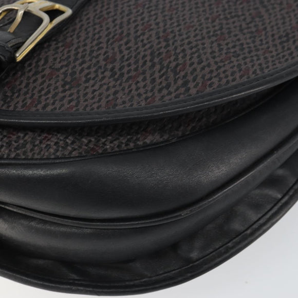 SAINT LAURENT Shoulder Bag Canvas Leather Gray Auth bs32280