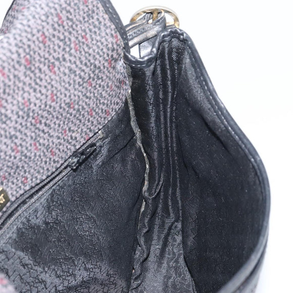 SAINT LAURENT Shoulder Bag Canvas Leather Gray Auth bs32280