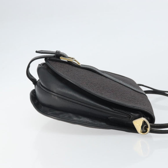 SAINT LAURENT Shoulder Bag Canvas Leather Gray Auth bs32280