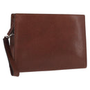 Salvatore Ferragamo Clutch Bag Leather Brown Auth bs32282-1