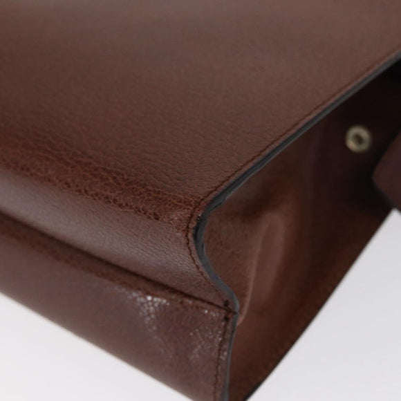 Salvatore Ferragamo Clutch Bag Leather Brown Auth bs32282