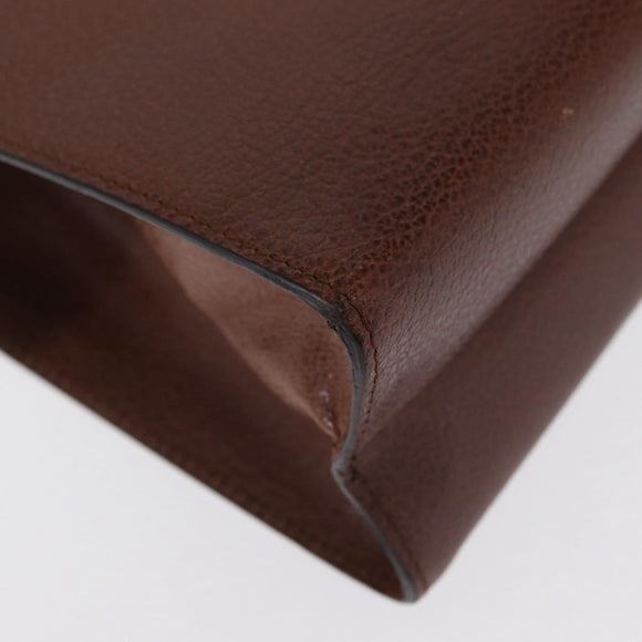 Salvatore Ferragamo Clutch Bag Leather Brown Auth bs32282