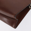 Salvatore Ferragamo Clutch Bag Leather Brown Auth bs32282-16