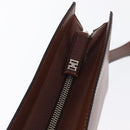 Salvatore Ferragamo Clutch Bag Leather Brown Auth bs32282-9