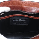 Salvatore Ferragamo Clutch Bag Leather Brown Auth bs32282-12