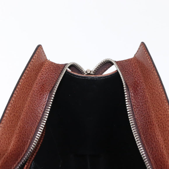 Salvatore Ferragamo Clutch Bag Leather Brown Auth bs32282