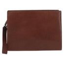 Salvatore Ferragamo Clutch Bag Leather Brown Auth bs32282-13