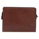 Salvatore Ferragamo Clutch Bag Leather Brown Auth bs32282-2