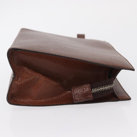 Salvatore Ferragamo Clutch Bag Leather Brown Auth bs32282