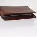 Salvatore Ferragamo Clutch Bag Leather Brown Auth bs32282-5