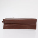 Salvatore Ferragamo Clutch Bag Leather Brown Auth bs32282-7