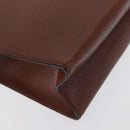 Salvatore Ferragamo Clutch Bag Leather Brown Auth bs32282-8