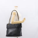 CHANEL Matelasse Chain Shoulder Bag Lamb Skin Black Gold CC Auth bs32292-22