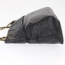 CHANEL Matelasse Chain Shoulder Bag Lamb Skin Black Gold CC Auth bs32292-5