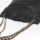 CHANEL Matelasse Chain Shoulder Bag Lamb Skin Black Gold CC Auth bs32292-6