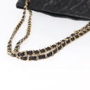 CHANEL Matelasse Chain Shoulder Bag Lamb Skin Black Gold CC Auth bs32292-7