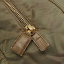 PRADA Chain Shoulder Bag Nylon Khaki Gold Auth bs32294-9