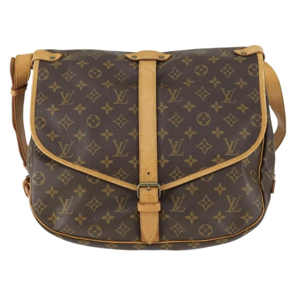 LOUIS VUITTON Monogram Saumur 35 Umhängetasche M42254 LV Auth bs32301