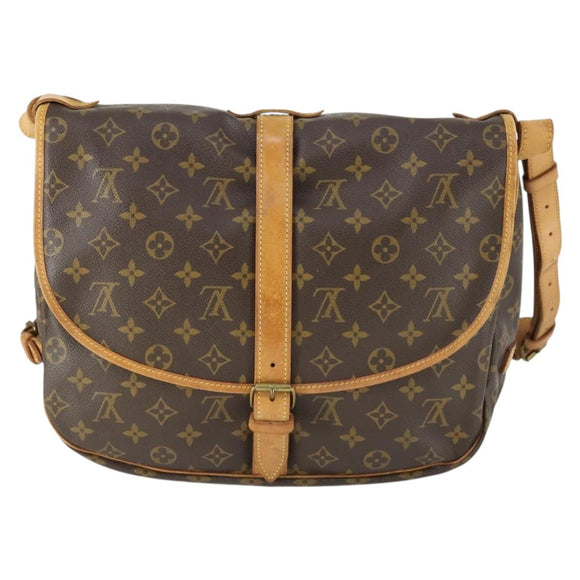 LOUIS VUITTON Monogram Saumur 35 Umhängetasche M42254 LV Auth bs32301
