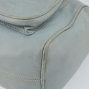 LOEWE Anagram Shoulder Bag Leather Light Blue Gold Auth bs32302-9