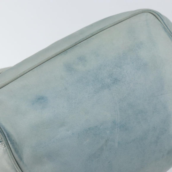 LOEWE Anagram Shoulder Bag Leather Light Blue Gold Auth bs32302