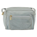 LOEWE Anagram Shoulder Bag Leather Light Blue Gold Auth bs32302-13